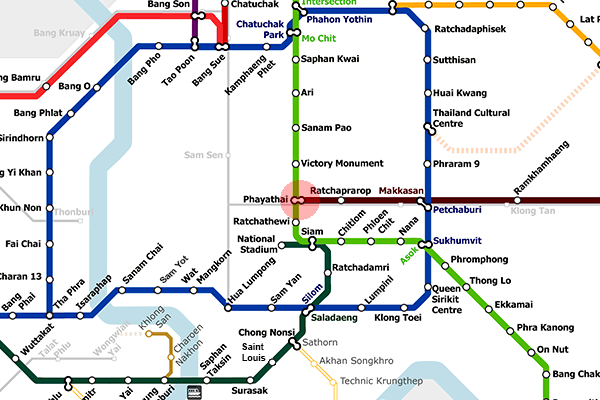 Phaya Thai station map
