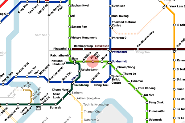 Phloen Chit station map