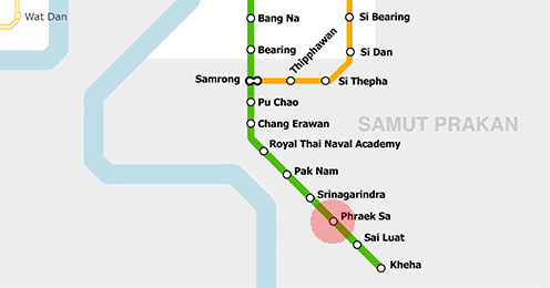 Phraek Sa station map