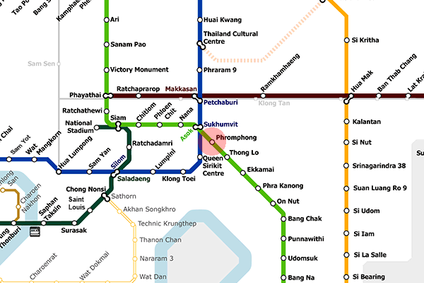 Phrom Phong station map