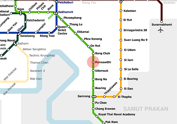 Punnawithi station map