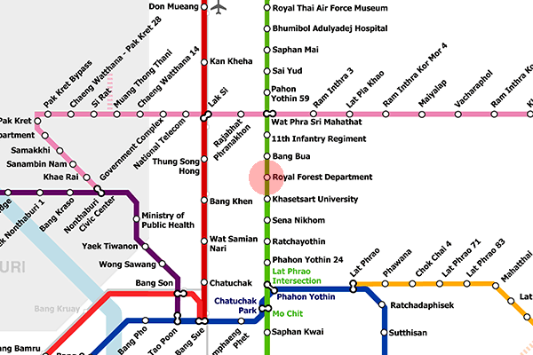 Royal Forest Department station map