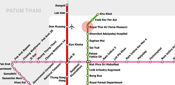 Royal Thai Air Force Museum station map