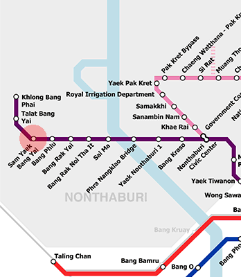 Sam Yaek Bang Yai station map