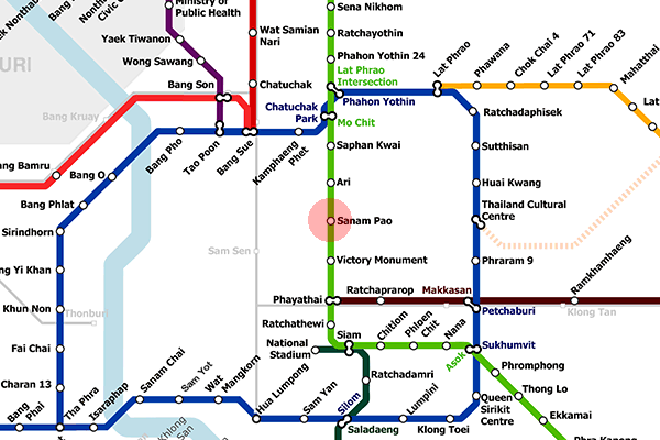 Sanam Pao station map