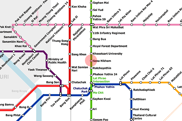 Sena Nikhom station map