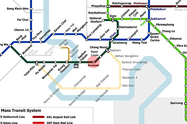 Surasak station map