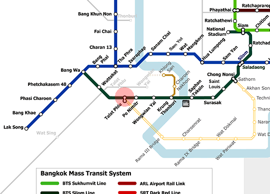 Talat Phlu station map