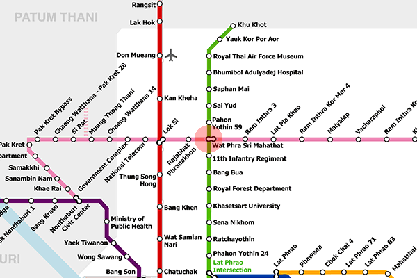 Wat Phra Sri Mahathat station map