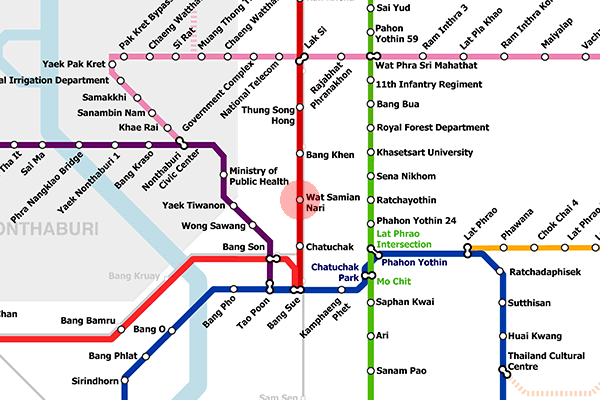Wat Samian Nari station map