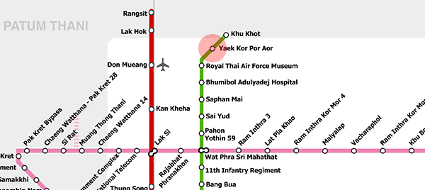 Yaek Kor Por Aor station map