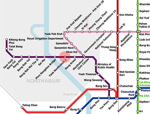Yaek Nonthaburi 1 station map