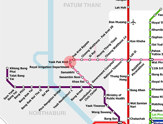 Yaek Pak Kret station map
