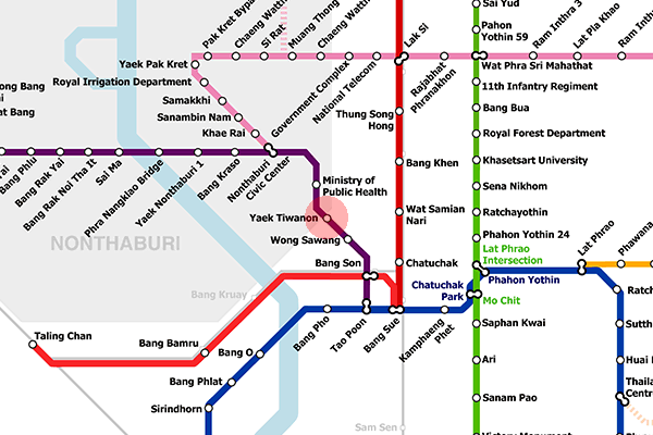 Yaek Tiwanon station map