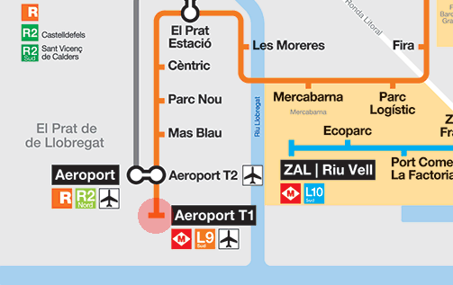 Aeroport T1 station map