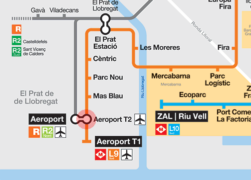 Aeroport T2 station map