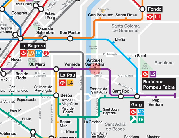 Artigues station map