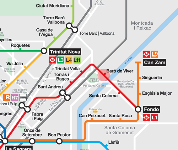 Baro de Viver station map