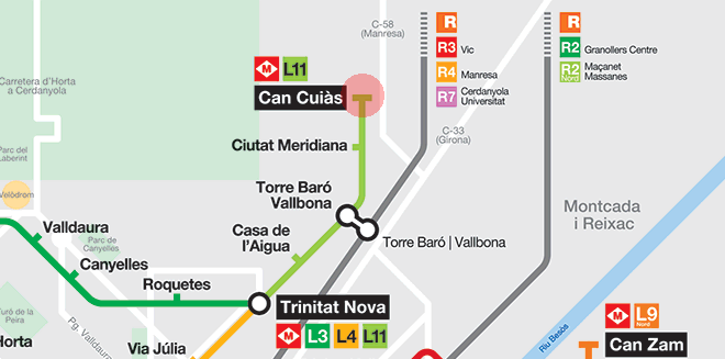 Can Cuias station map