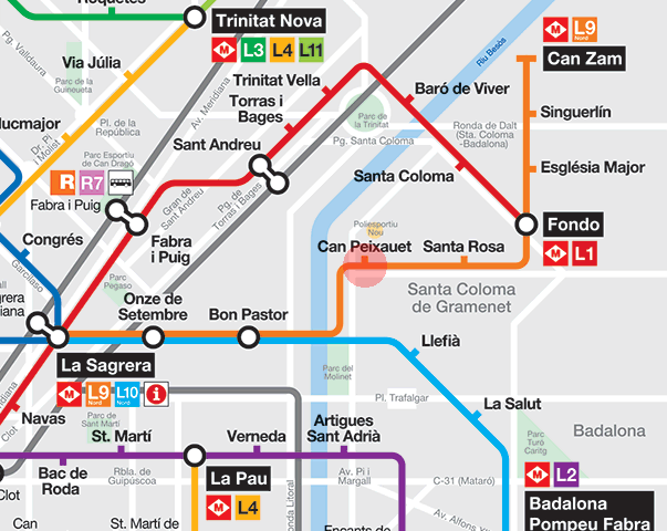 Can Peixauet station map
