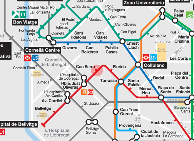 Can Serra station map