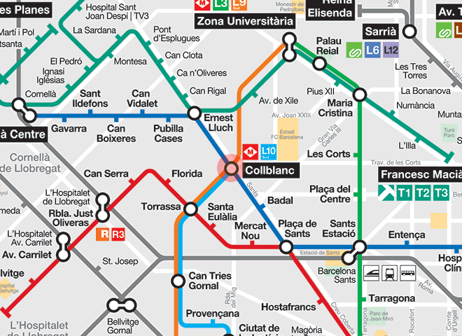 Collblanc station map