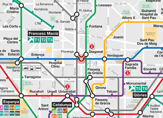Diagonal station map