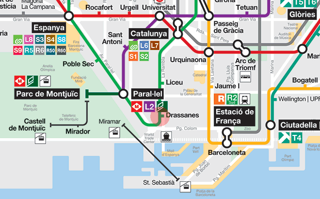 Drassanes station map
