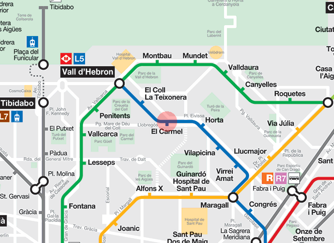 El Carmel station map