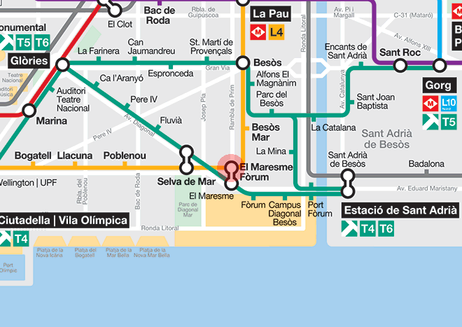 El Maresme station map