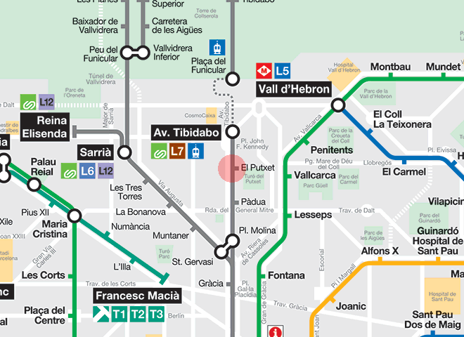 El Putxet station map