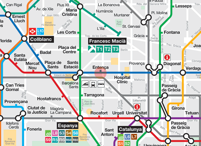 Entenca station map