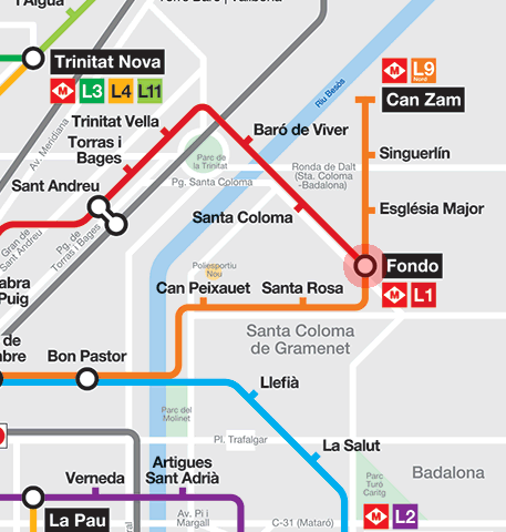 Fondo station map
