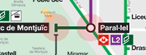 Barcelona metro Funicular de Montjuic map