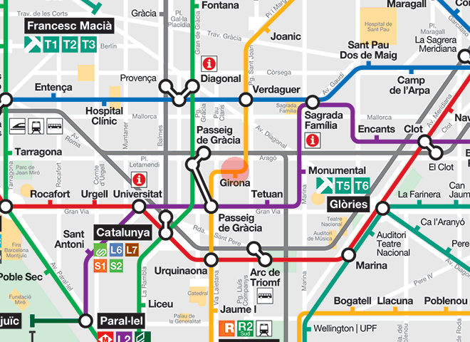 Girona station map