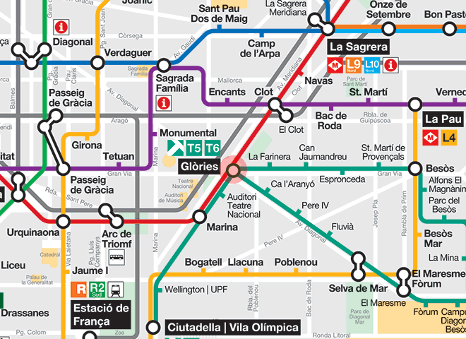 Glories station map