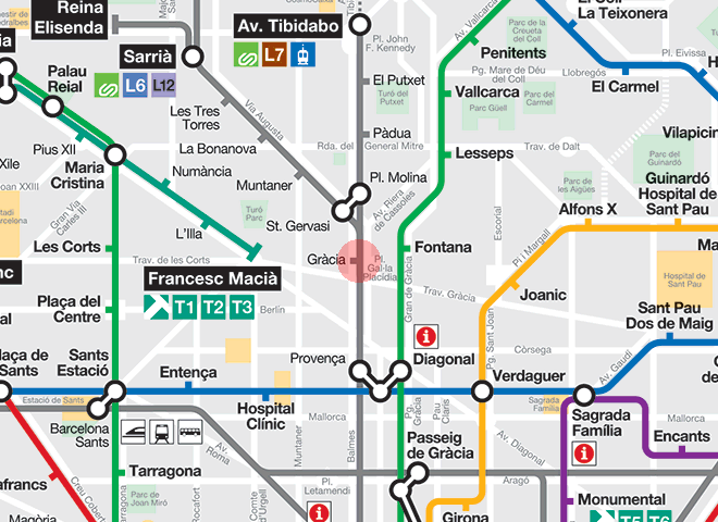 Gracia station map