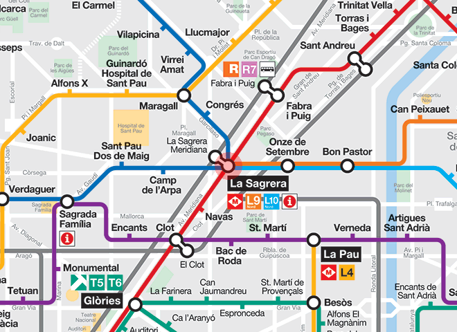 La Sagrera-Meridiana station map