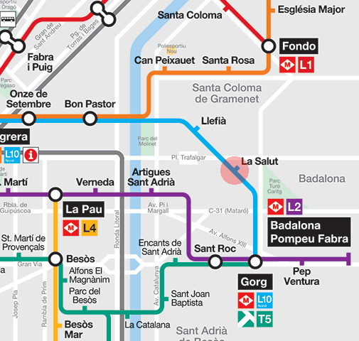 La Salut station map