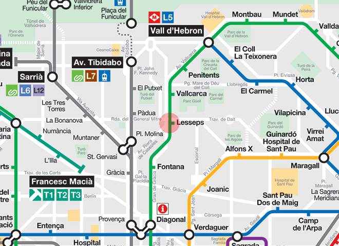 Lesseps station map