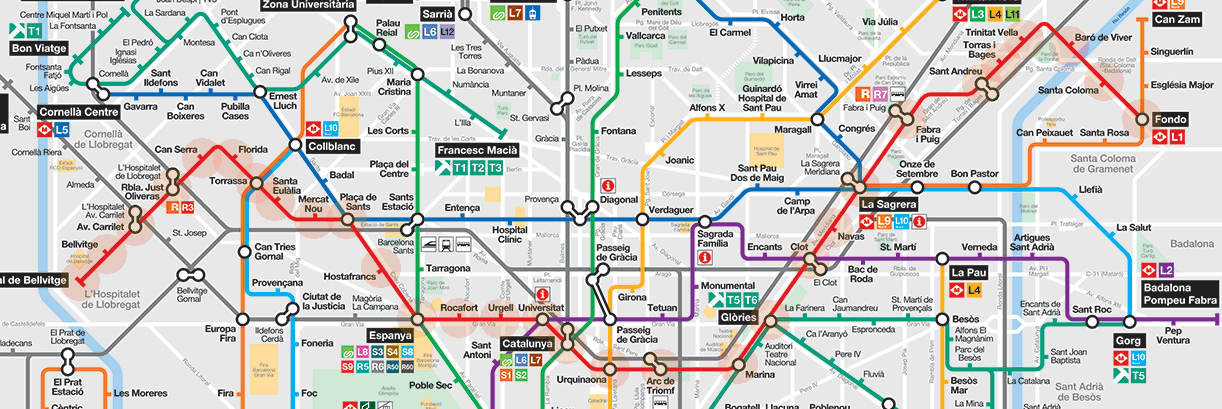 Barcelona metro Line 1 map