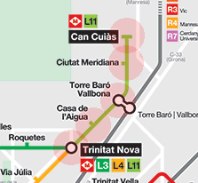 Barcelona metro Line 11 map