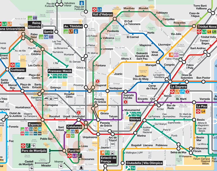 Barcelona metro Line 3 map