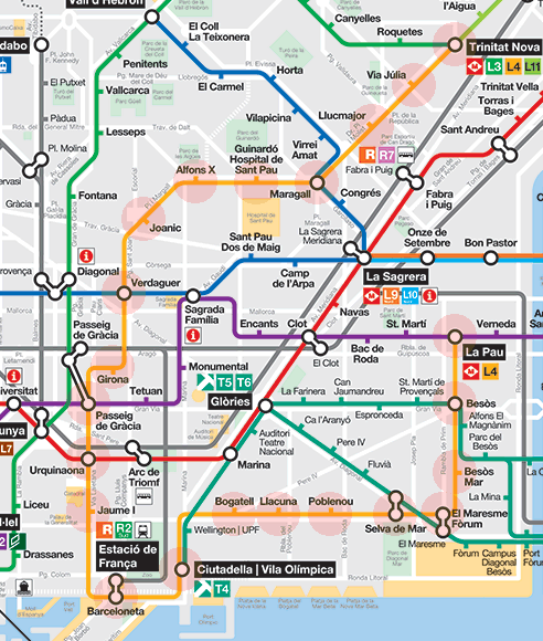 Barcelona metro Line 4 map