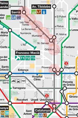 Barcelona metro Line 6 map