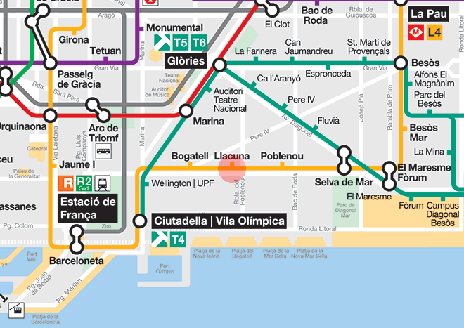 Llacuna station map