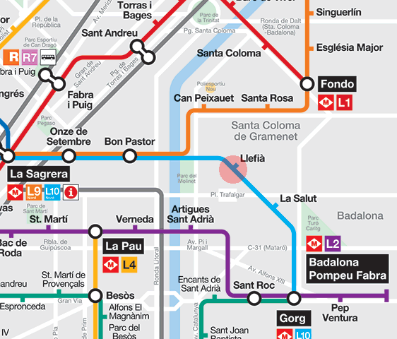 Llefia station map