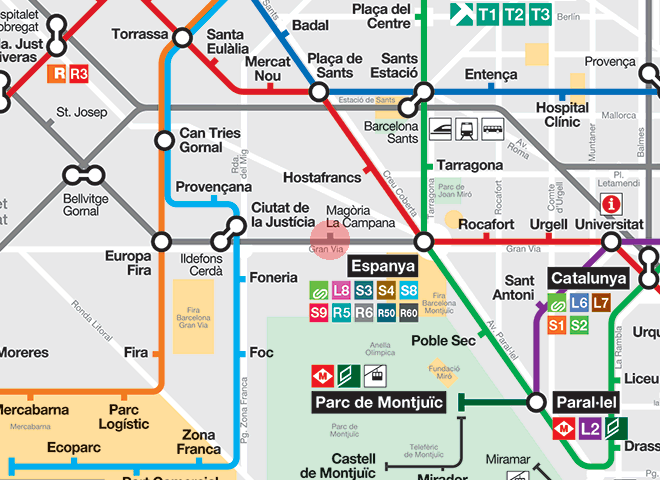 Magoria-La Campana station map
