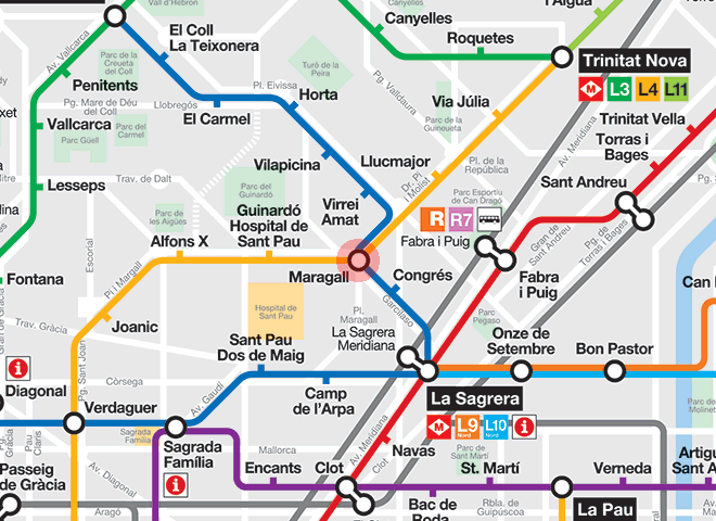 Maragall station map