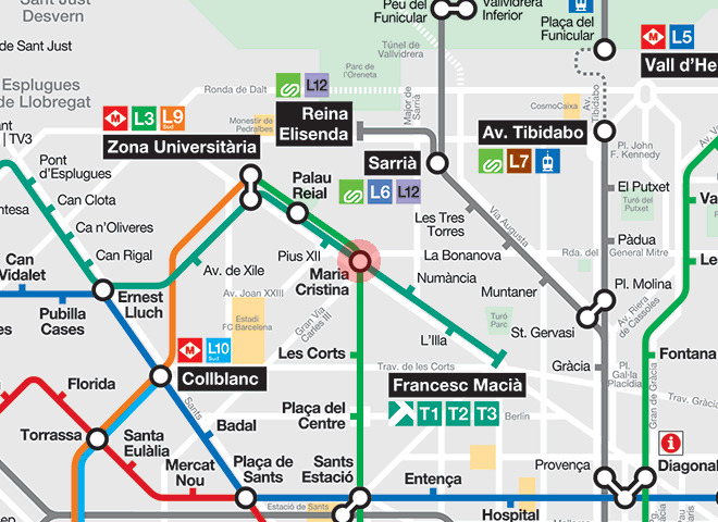 Maria Cristina station map